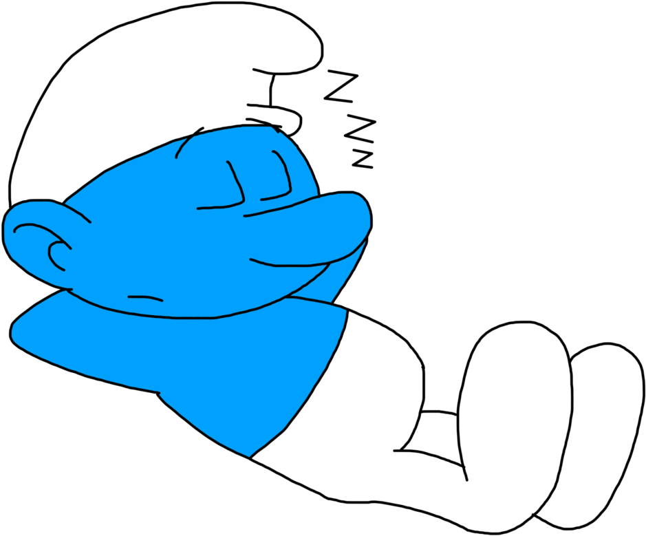 Sleeping Smurf Cartoon Character PNG image