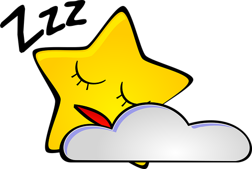 Sleeping Staron Cloud Illustration PNG image