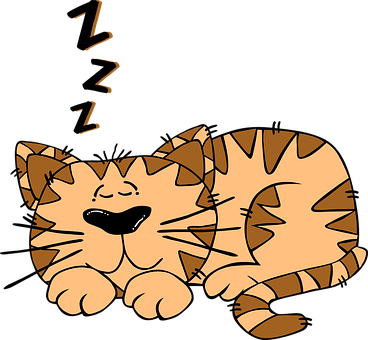 Sleeping Tabby Cat Cartoon PNG image