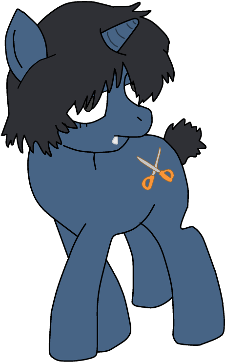 Sleepy Blue Cartoon Pony PNG image