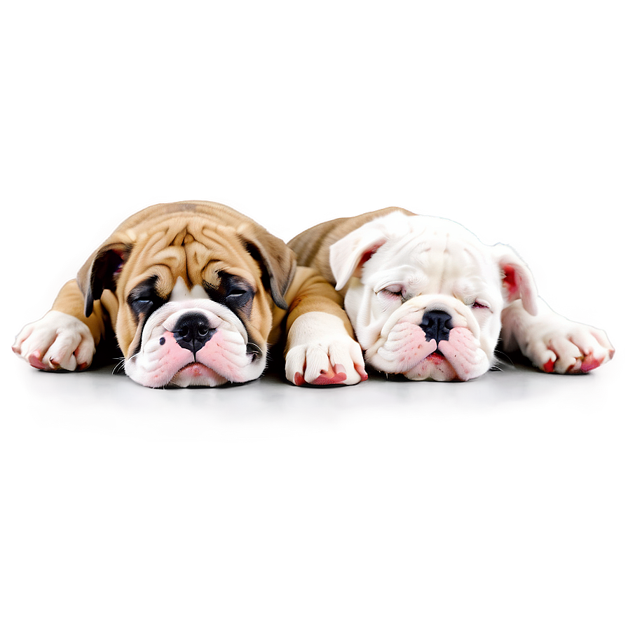 Sleepy Bulldog Puppies Png Ijv PNG image