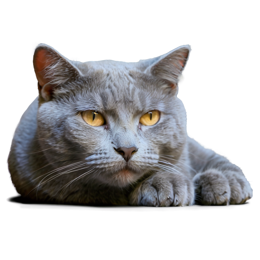 Sleepy Grey Cat Png 96 PNG image