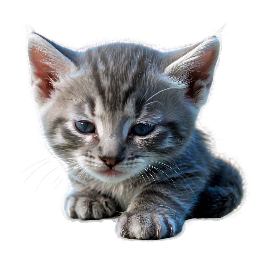 Sleepy Grey Kitten Png 15 PNG image