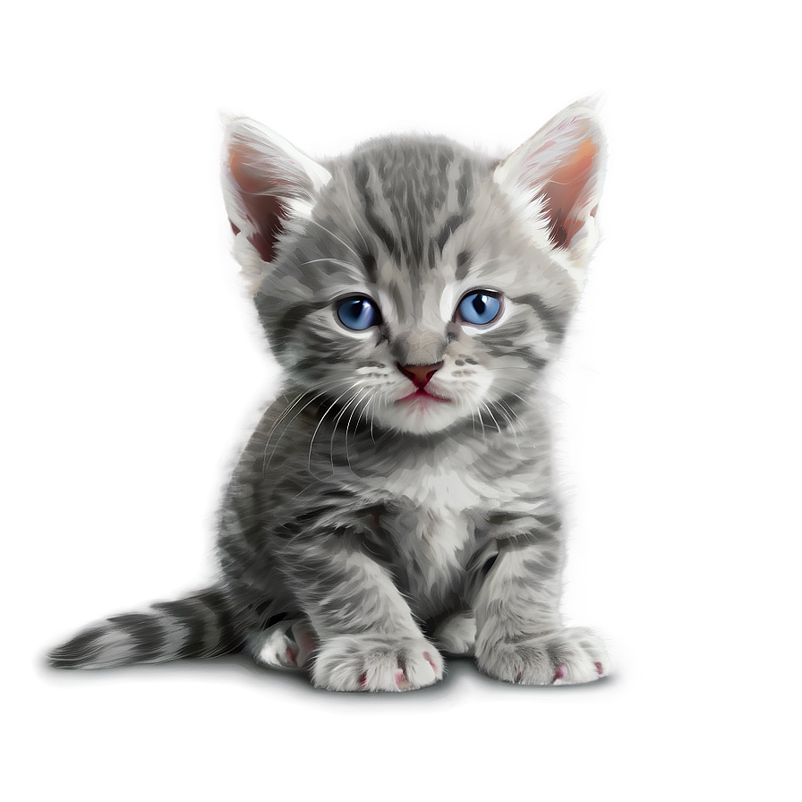 Sleepy Grey Kitten Png Fcl PNG image