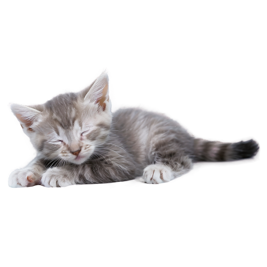 Sleepy Grey Kitten Png Qwc79 PNG image