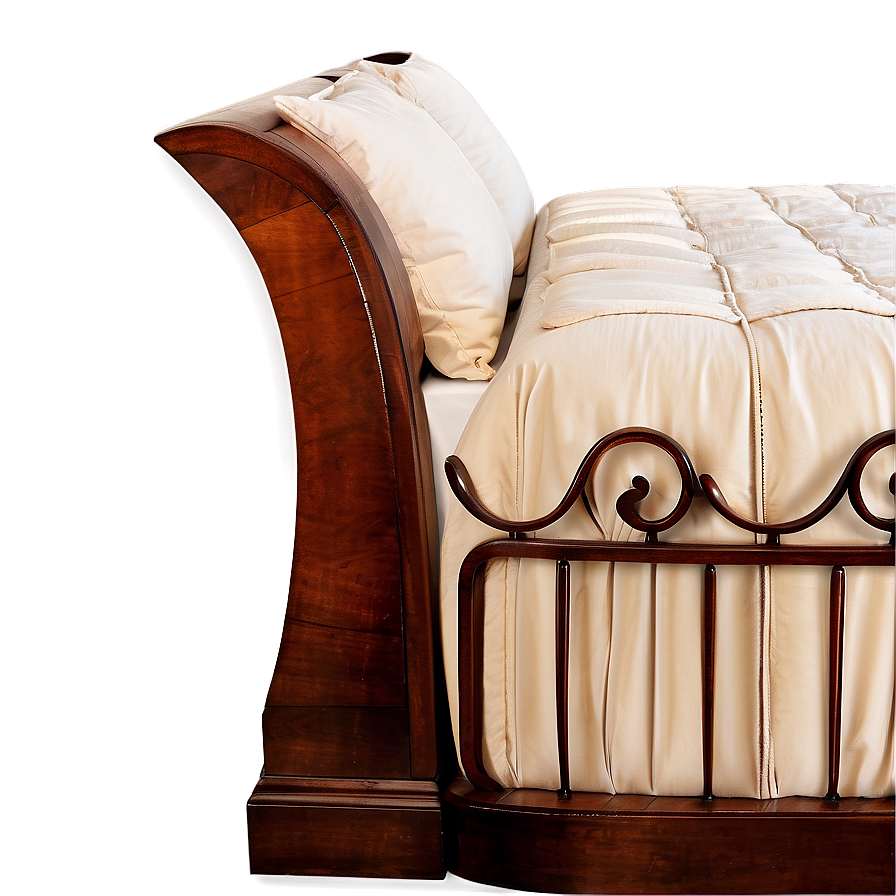 Sleigh Bed Classic Design Png 05042024 PNG image