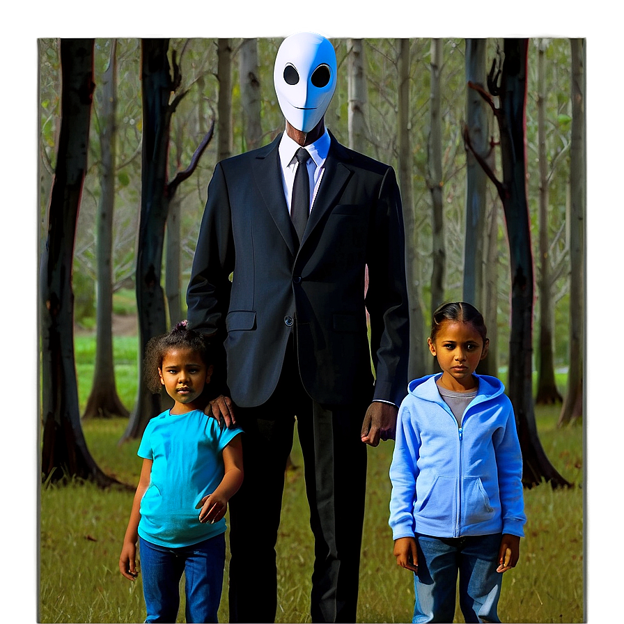 Slender Man And Children Png Pqy PNG image