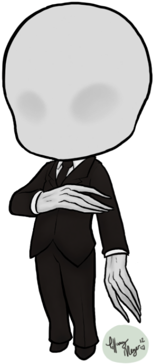 Slender_ Man_ Cartoon_ Character PNG image