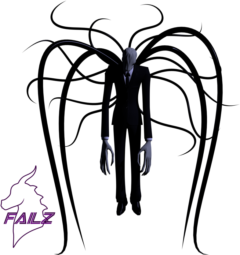 Slender_ Man_ Figure_with_ Tentacles PNG image