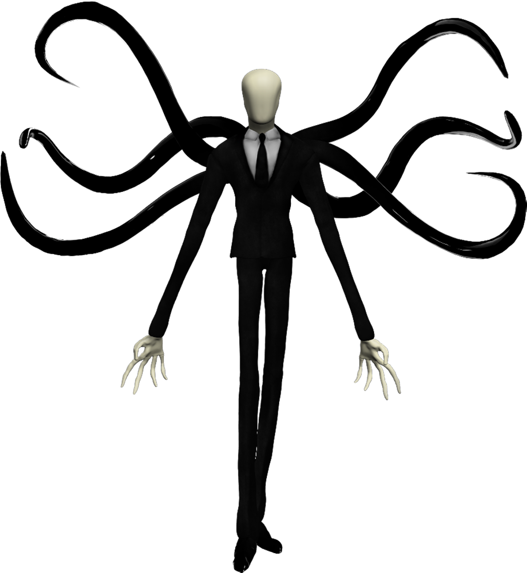 Slender_ Man_ Figure_with_ Tentacles PNG image