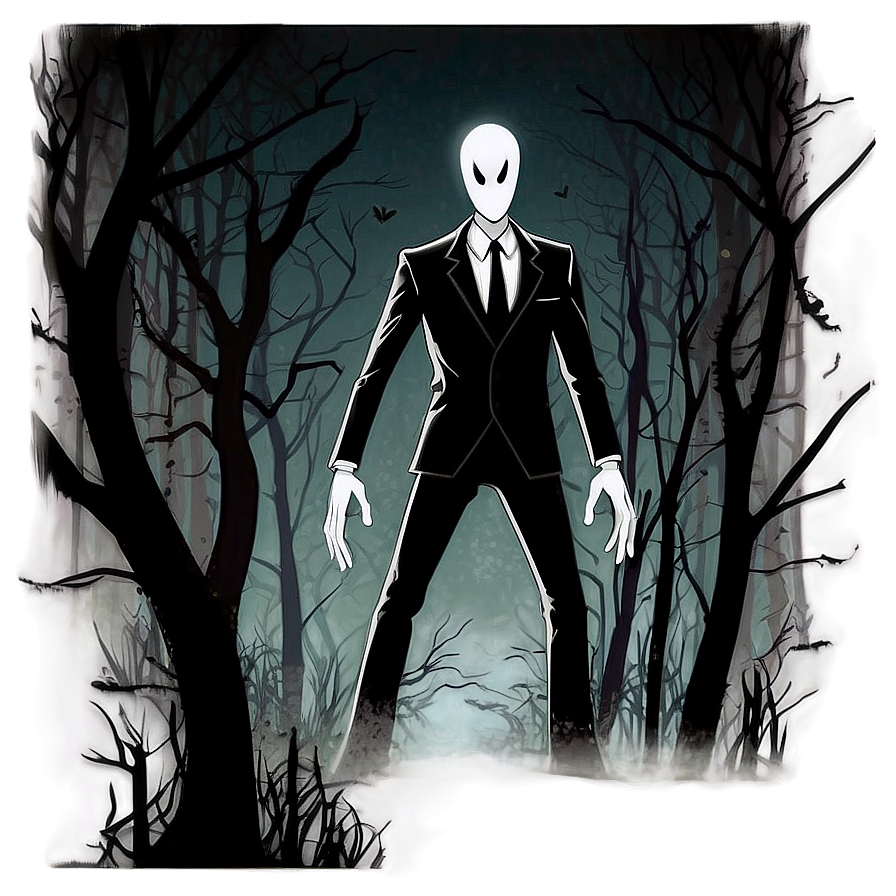 Slender Man Horror Art Png 35 PNG image