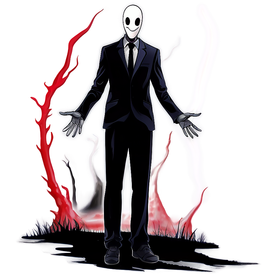 Slender Man Illustration Png Oof7 PNG image