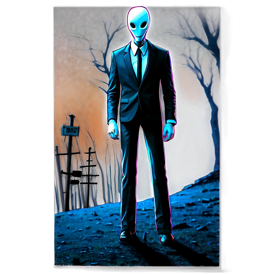 Slender Man Night Scene Png Xln75 PNG image