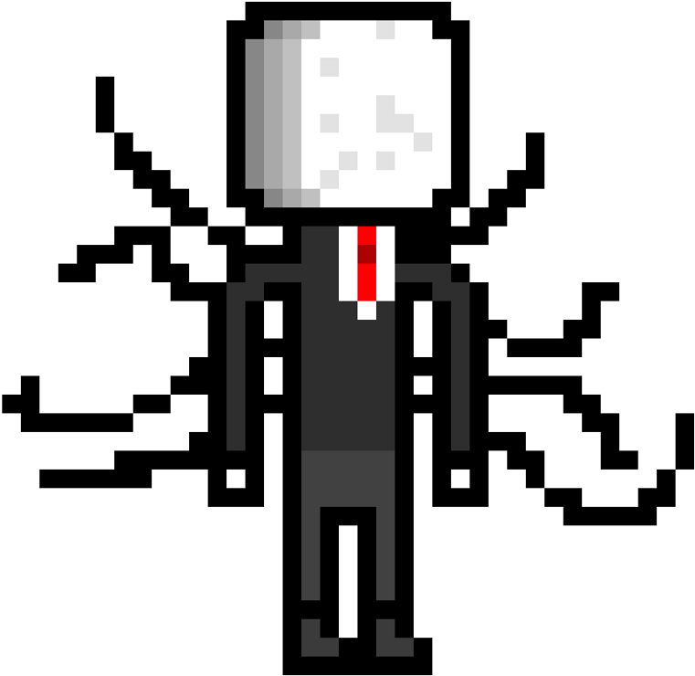Slender Man Pixel Art 1) I Didnt Use A Refference Thats - Pixel Slender Man 8 Bit, Hd Png Download PNG image