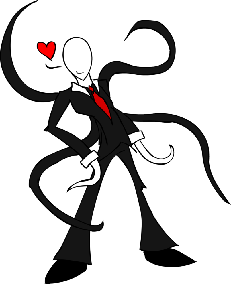 Slender Man With Heart PNG image