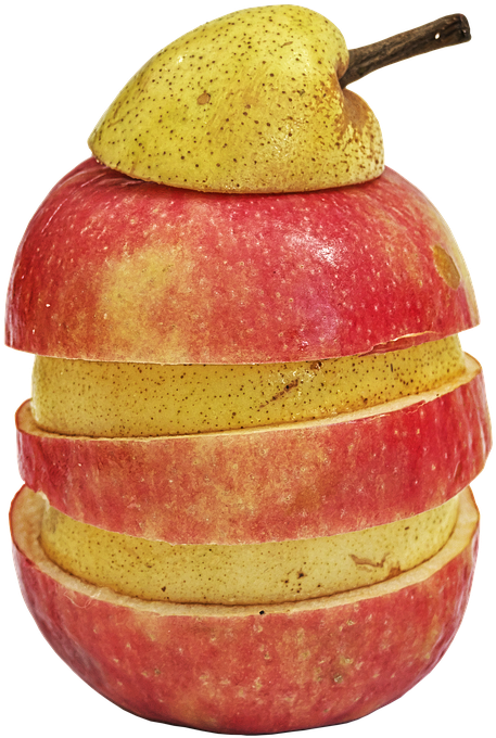 Sliced Apple Pear Hybrid Fruit PNG image
