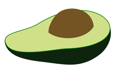 Sliced Avocado Vector Illustration PNG image
