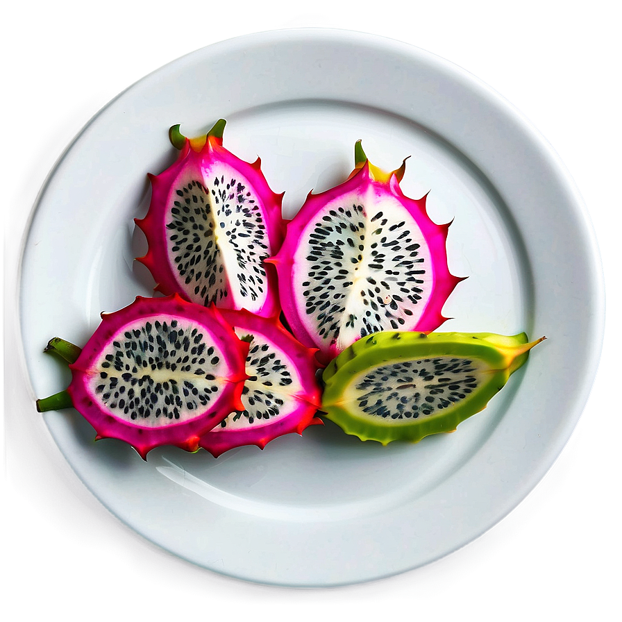 Sliced Dragonfruit On Plate Png 55 PNG image