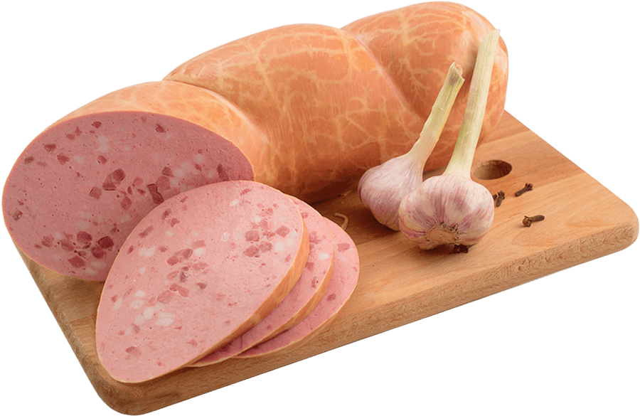 Sliced Garlic Hamon Cutting Board PNG image