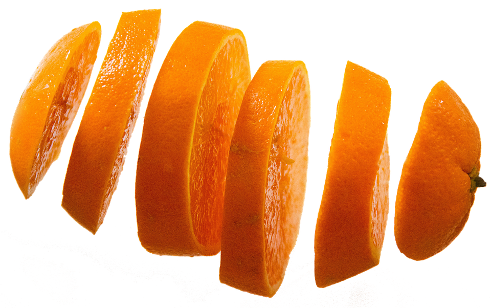 Sliced Orange Floating Sequence PNG image