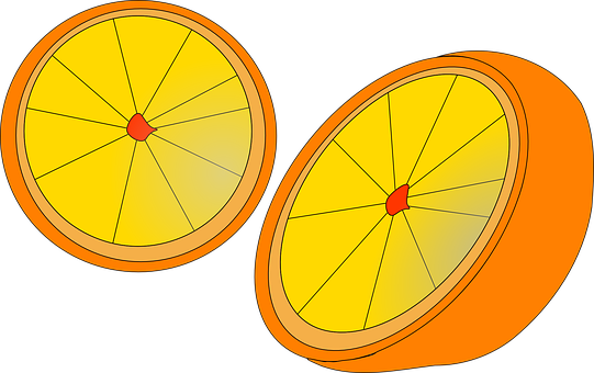 Sliced Orange Illustration PNG image