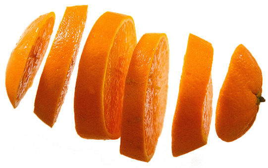 Sliced Orange Segments Floating PNG image