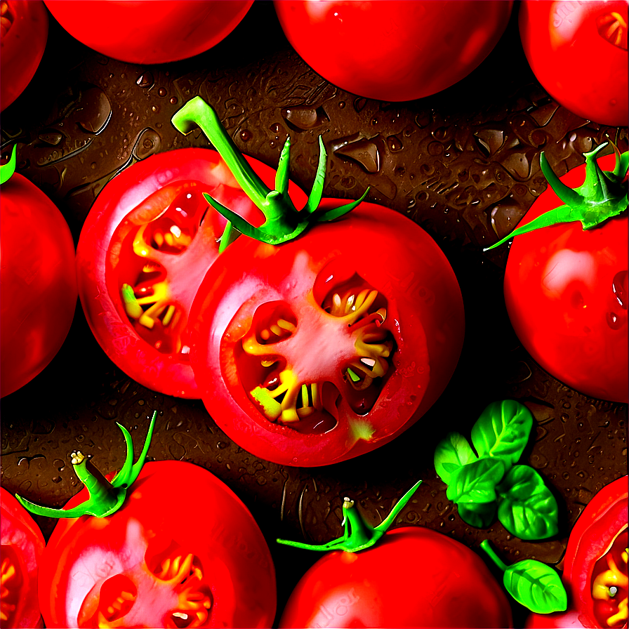 Sliced Tomatoes Top View Png 06212024 PNG image