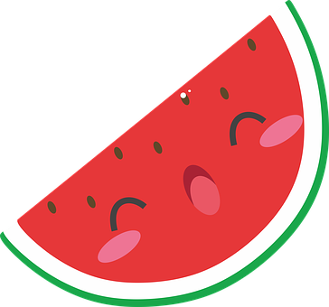 Sliced Watermelon Cartoon Illustration PNG image