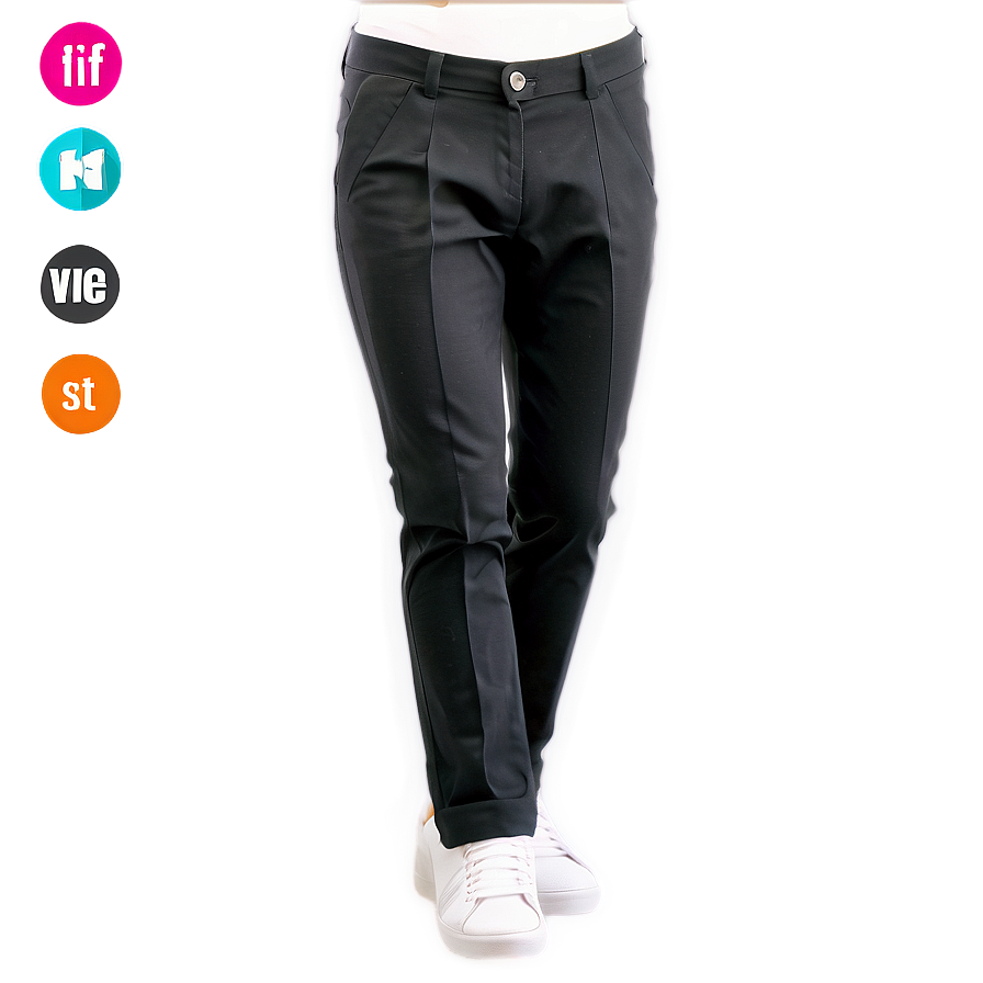 Slim Fit Black Pants Png Rkh33 PNG image