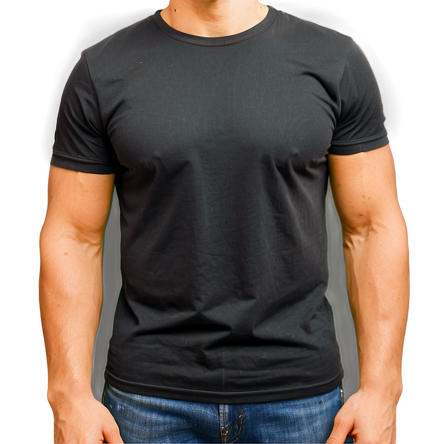 Slim Fit Black T Shirt Png 05252024 PNG image