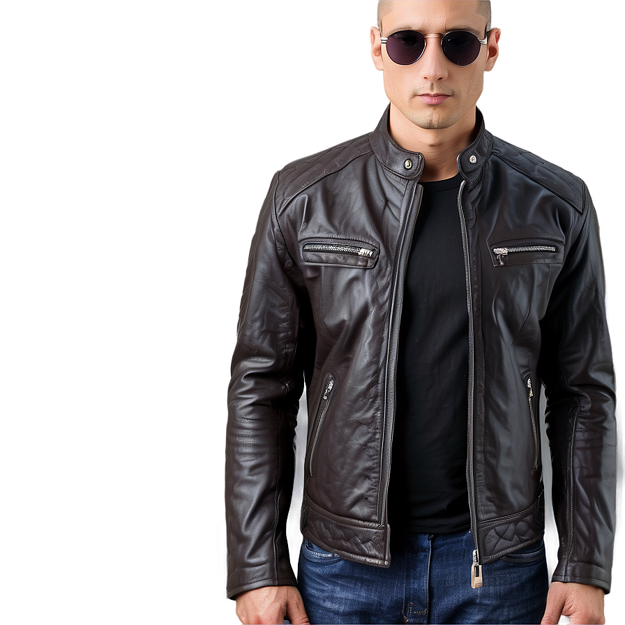 Slim Fit Leather Jacket Png Gsc52 PNG image