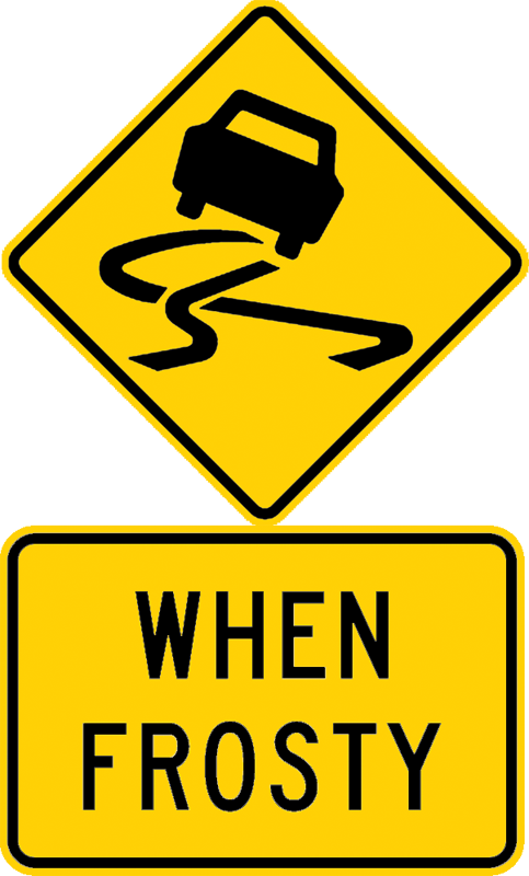 Slippery When Frosty Road Sign PNG image