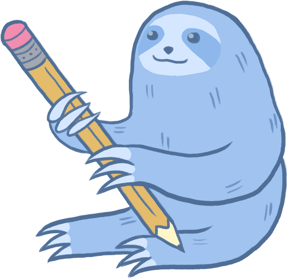 Sloth_ Holding_ Pencil_ Illustration.png PNG image