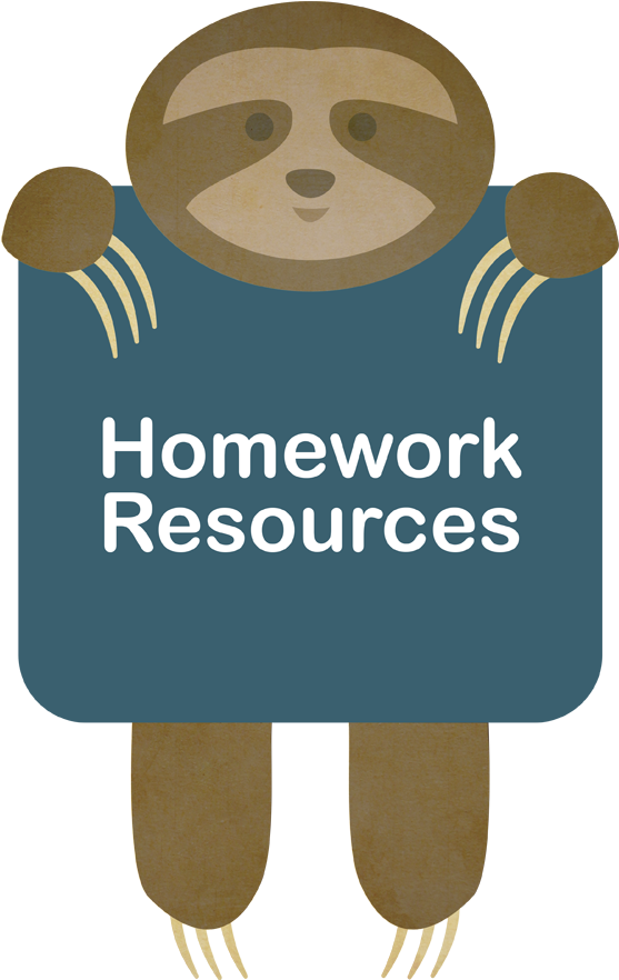 Sloth Homework Resources Sign PNG image