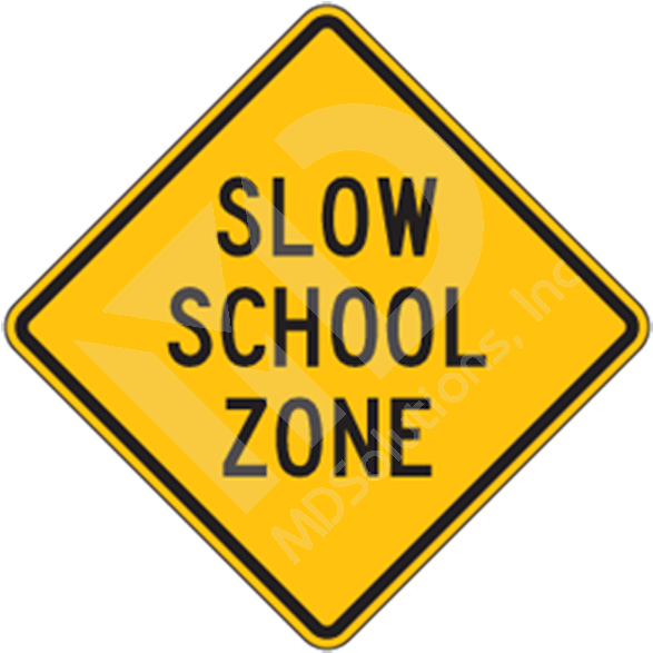 Slow School Zone Sign PNG image