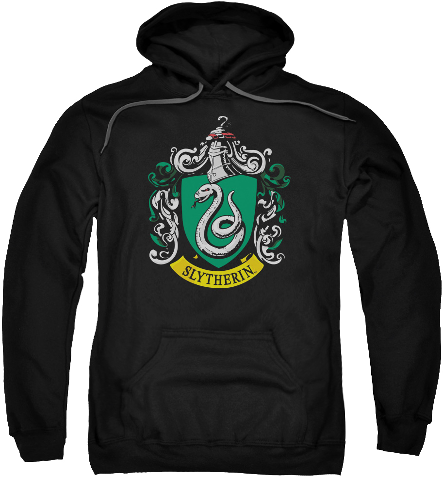 Slytherin House Crest Hoodie PNG image