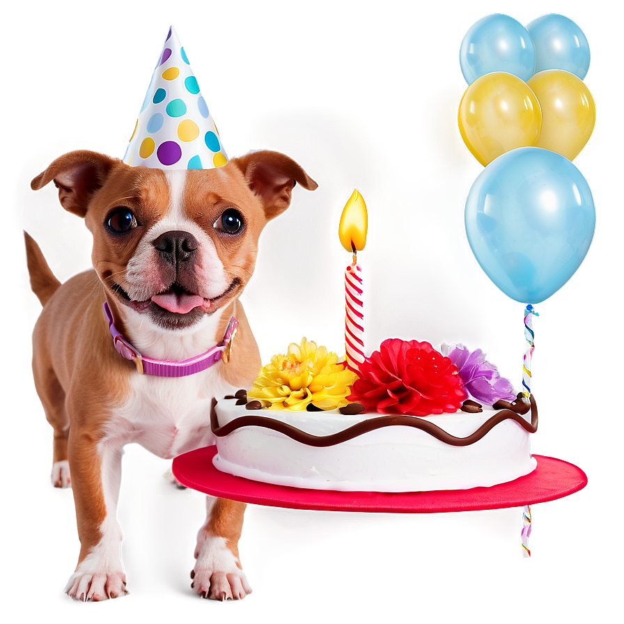 Small Dog Birthday Party Png Aew PNG image