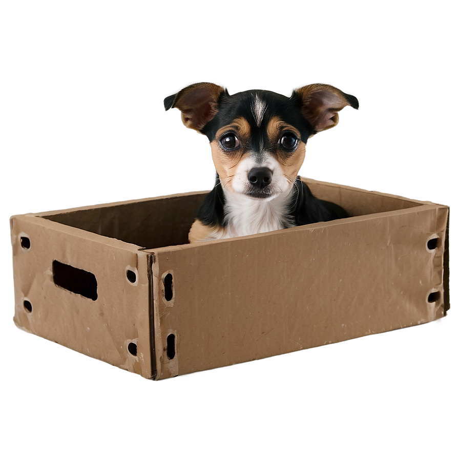 Small Dog In A Box Png 87 PNG image