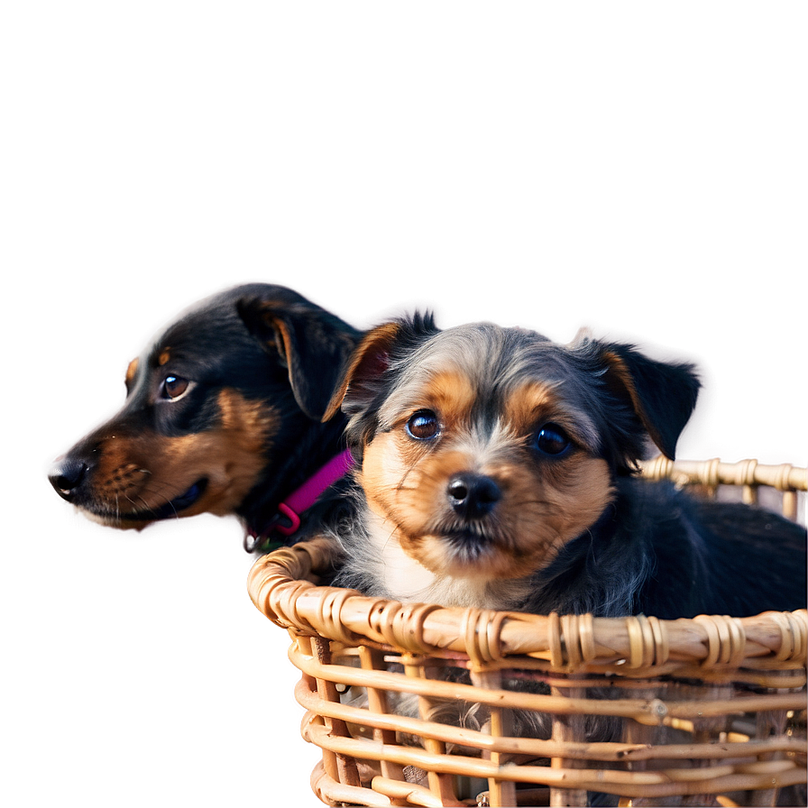 Small Dog In Basket Png 55 PNG image