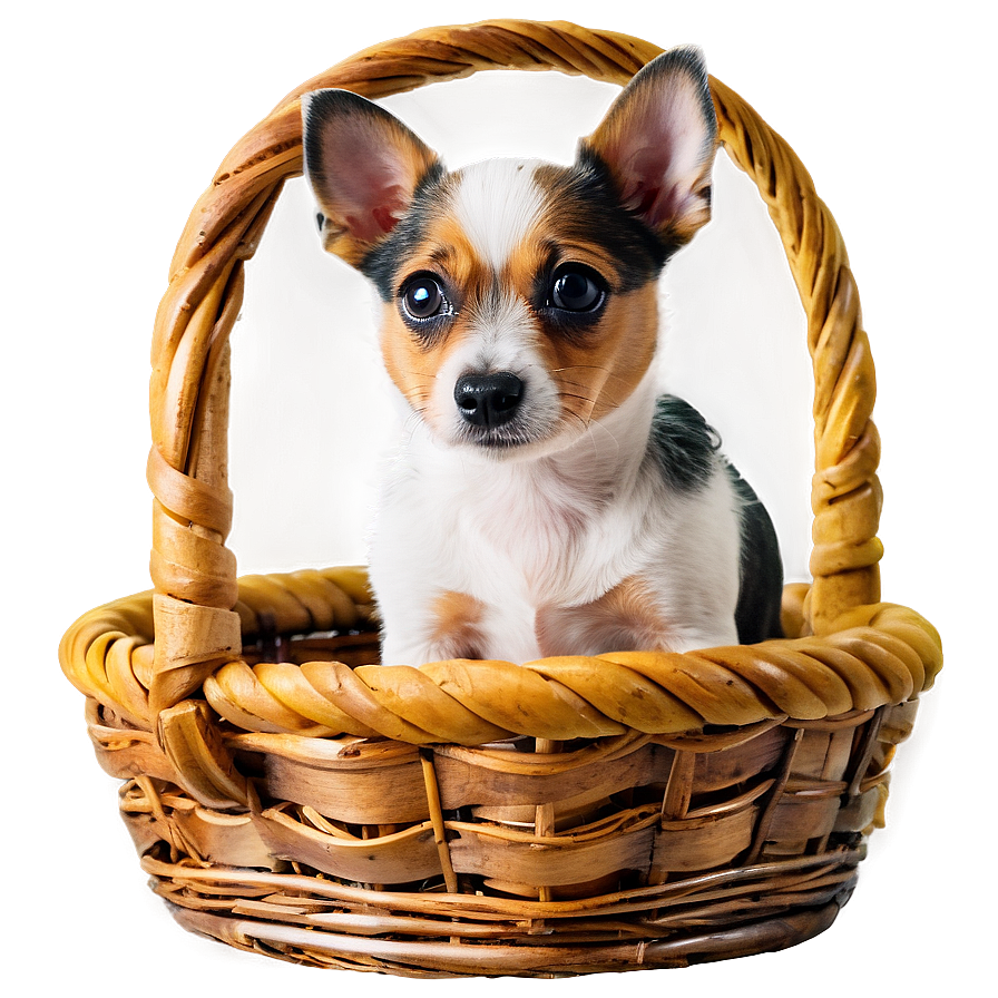 Small Dog In Basket Png Tys70 PNG image