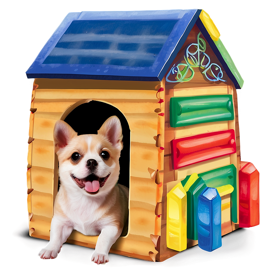 Small Dog In Doghouse Png 06252024 PNG image