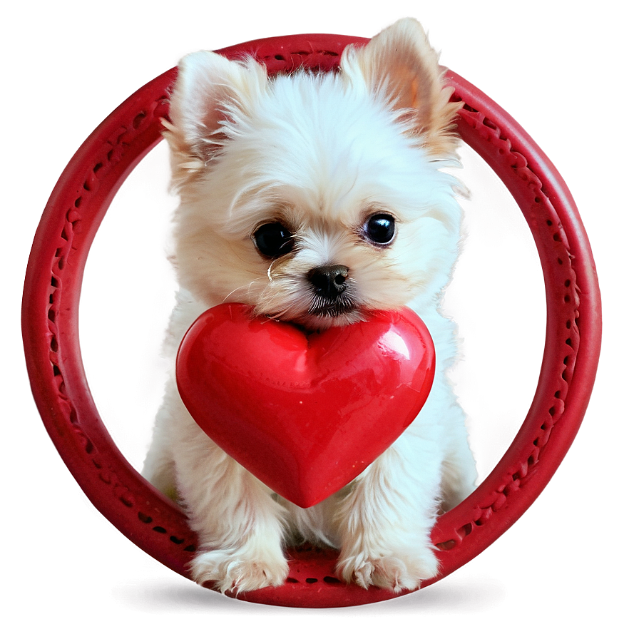 Small Dog With A Heart Png Hvi92 PNG image