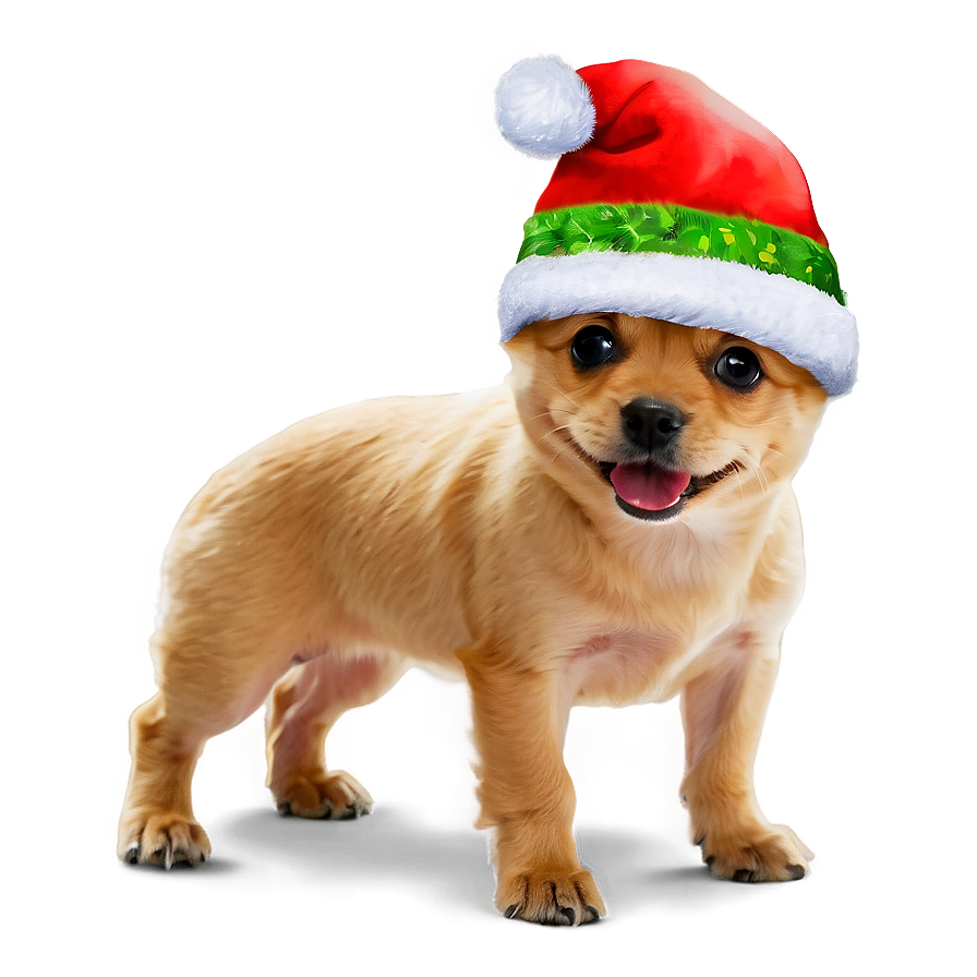 Small Dog With Christmas Hat Png Ivy70 PNG image