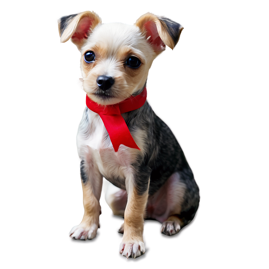 Small Dog With Ribbon Png Lna PNG image