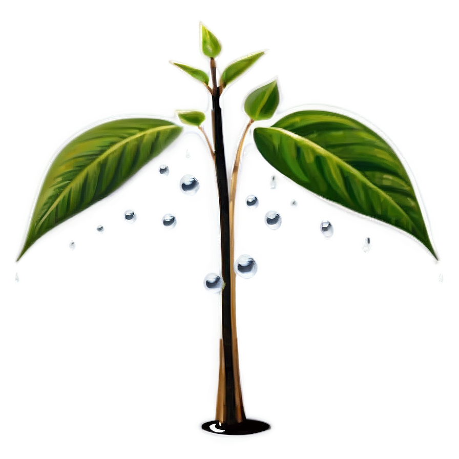 Small Plant With Droplets Png 29 PNG image