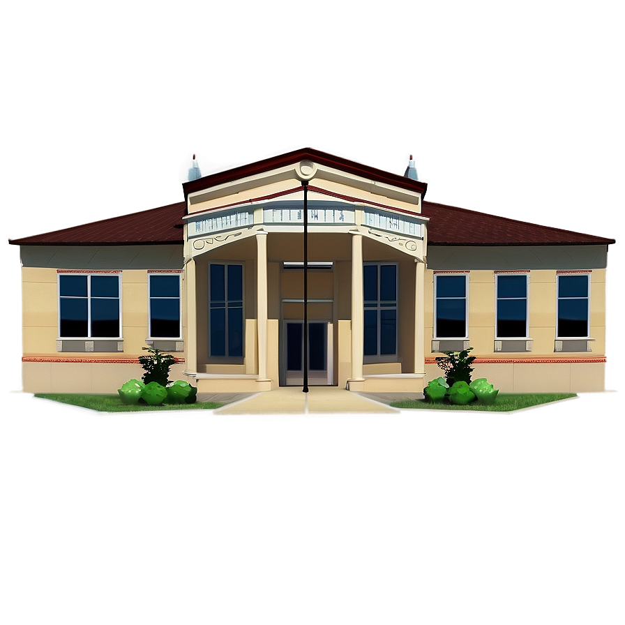Small Town School Building Png Gpj PNG image