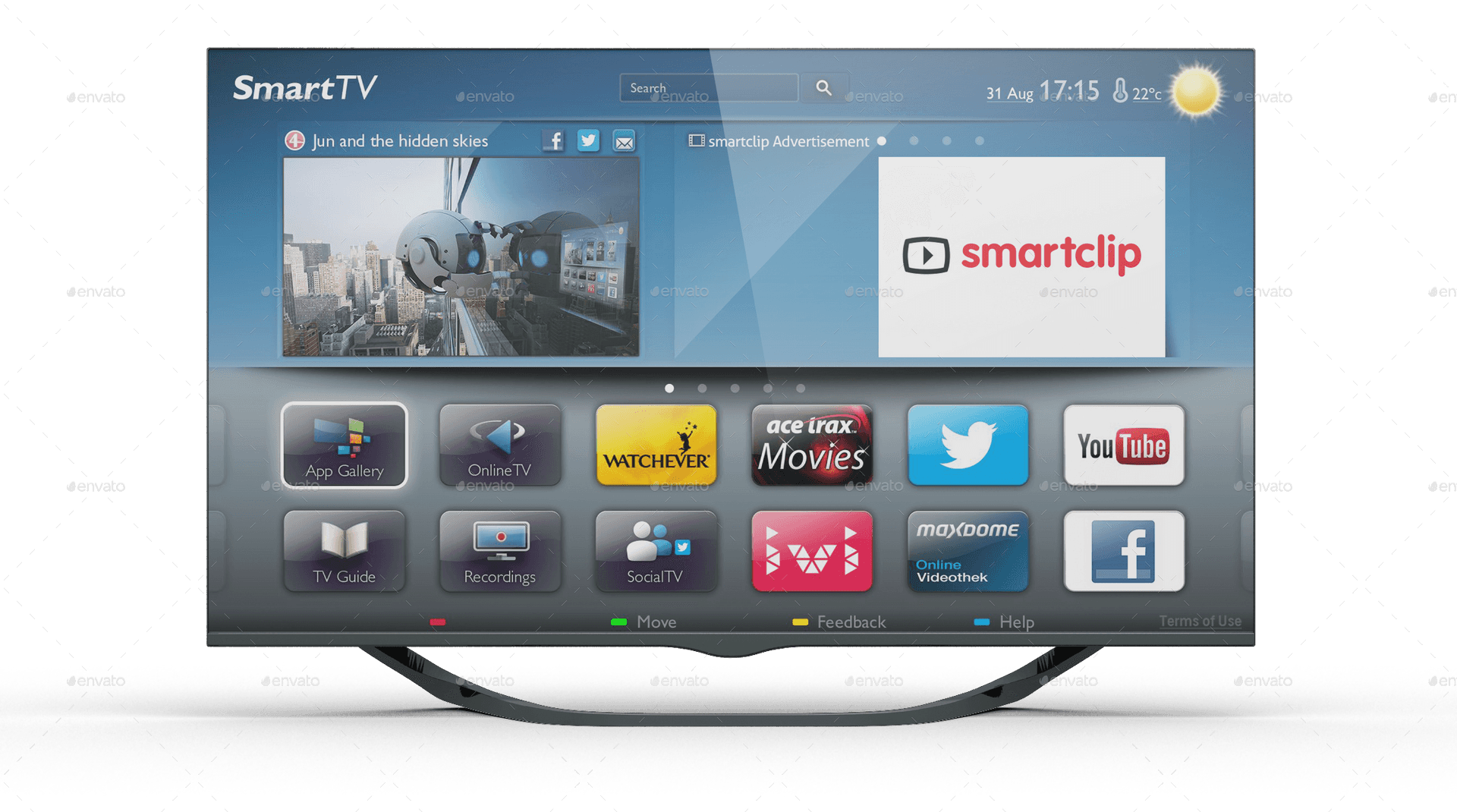 Smart T V Interface Display PNG image