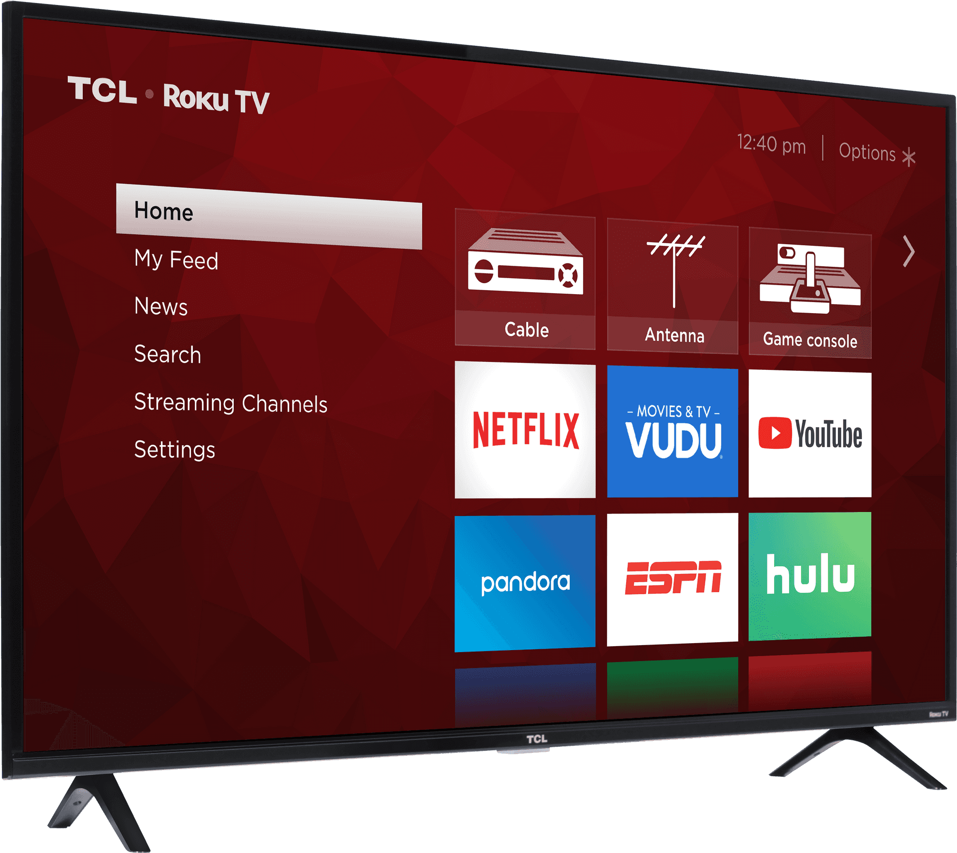 Smart T V Interface T C L Roku PNG image