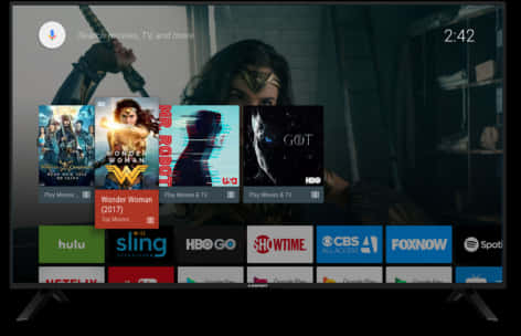 Smart T V Streaming Interface Wonder Woman PNG image