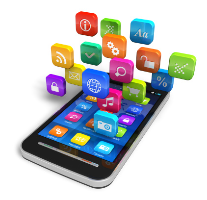 Smartphone App Icons Floating3 D PNG image
